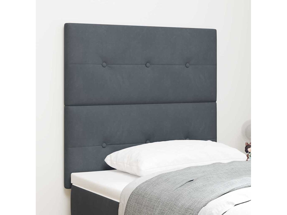 Vidaxl Cabeceira Cinza Escuro 80 Cm Veludo