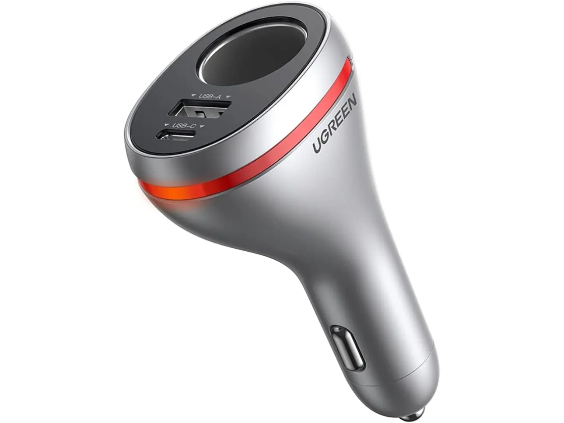 60712 Carregador De Dispositivos Móveis Universal Prateado Isqueiro De Charuto Carregamento Rápido Automático Ugreen