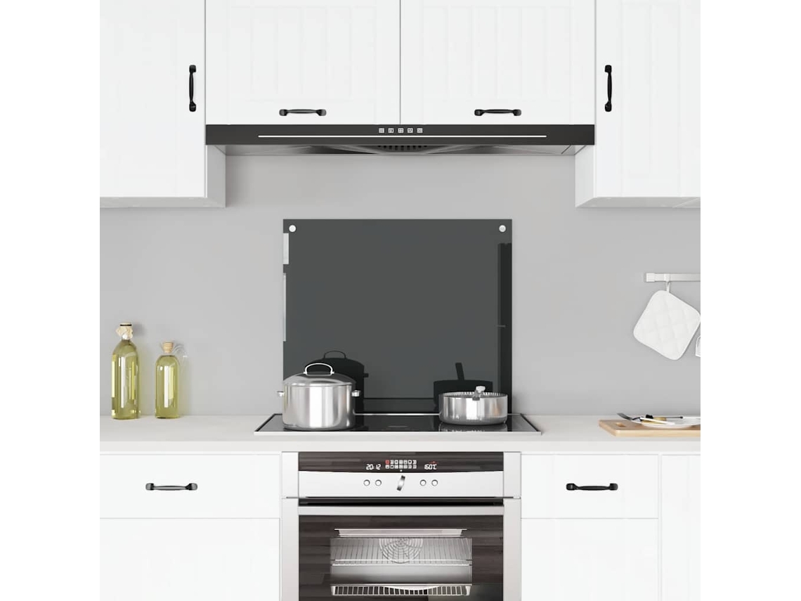 Vidaxl Painel Anti-salpicos De Cozinha 70x60 Cm Vidro Temperado Preto