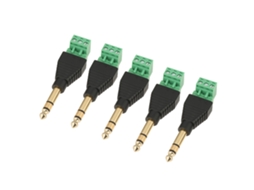 5 Pcs/set Adaptador Conector Terminal Áudio Estéreo Verde 6.35mm 1/4 Polegada