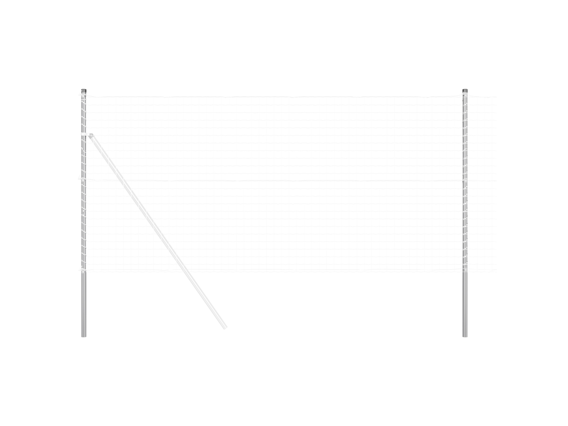 Conjunto 2 Poste De Cerca Vidaxl Prateado Aço (140 Cm)