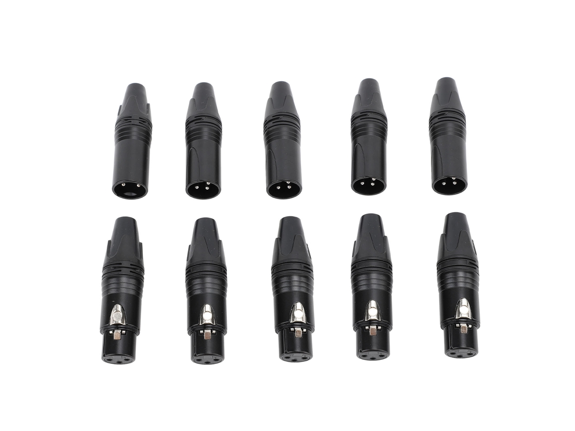 Aetheria 10pcs Conector Xlr Macho e Fêmea Profissional para Cabo de Som Microfone Dmx