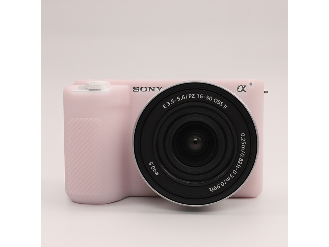 Capa para Sony Zve10m2 Capa de Silicone com Textura de Lichia para Câmera CUICH (rosa Claro)