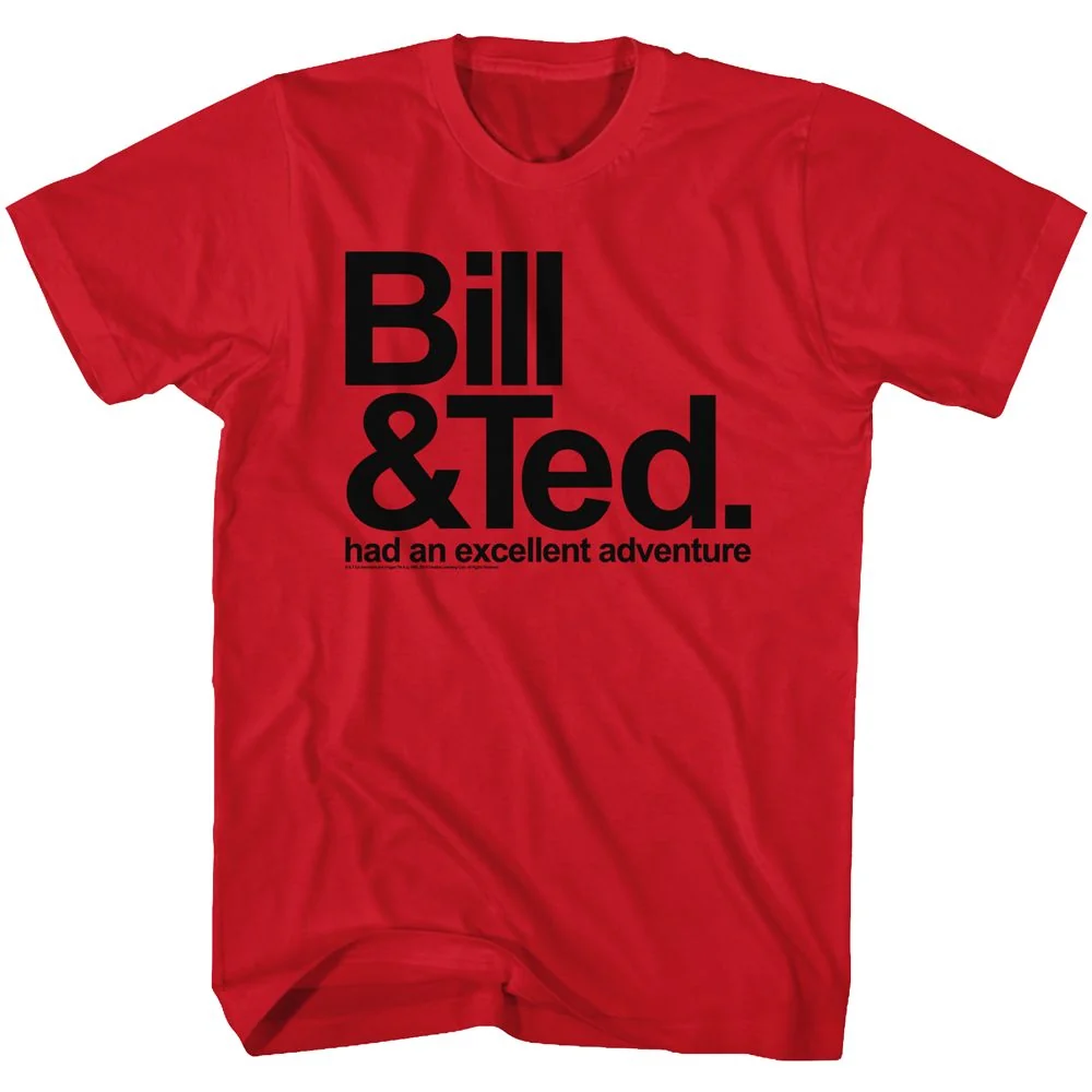 Rockinstone Bill And Ted Solid Red Adult T-shirt Size:l