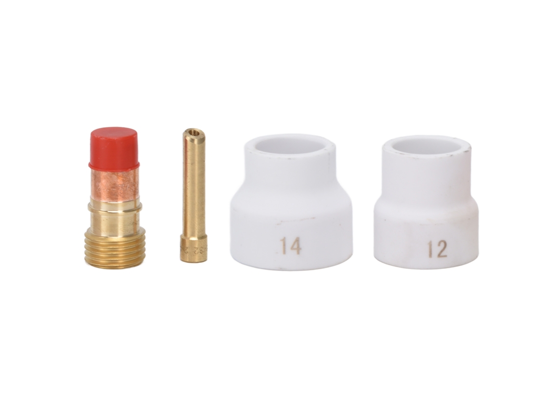 Kit Lente De Gás Tig Com Copo Cerâmico Branco E Suporte De Eletrodo Para Wp 17 18 26