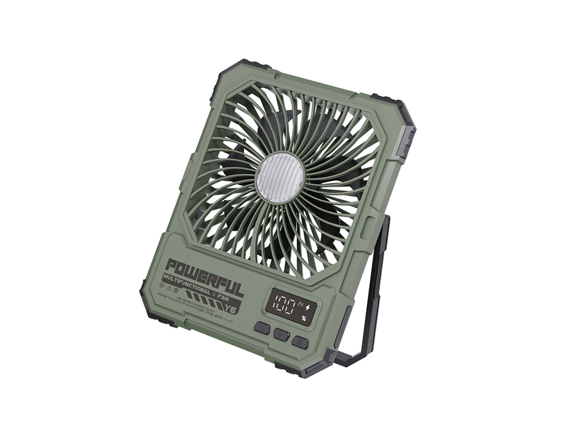 Ventilador Portátil Para Camping Com Bateria De 20000mah E Luz Integrada Para Aventuras Ao Ar Livre