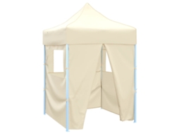 Vidaxl Tenda Dobrável Profissional Festas 4 Paredes 2x2 M Aço Creme