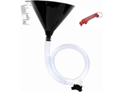 Funnel de Cerveja Double Header Negro com Válvula, Abridor de Garrafas Extra, Material Premium, 1 Pacote