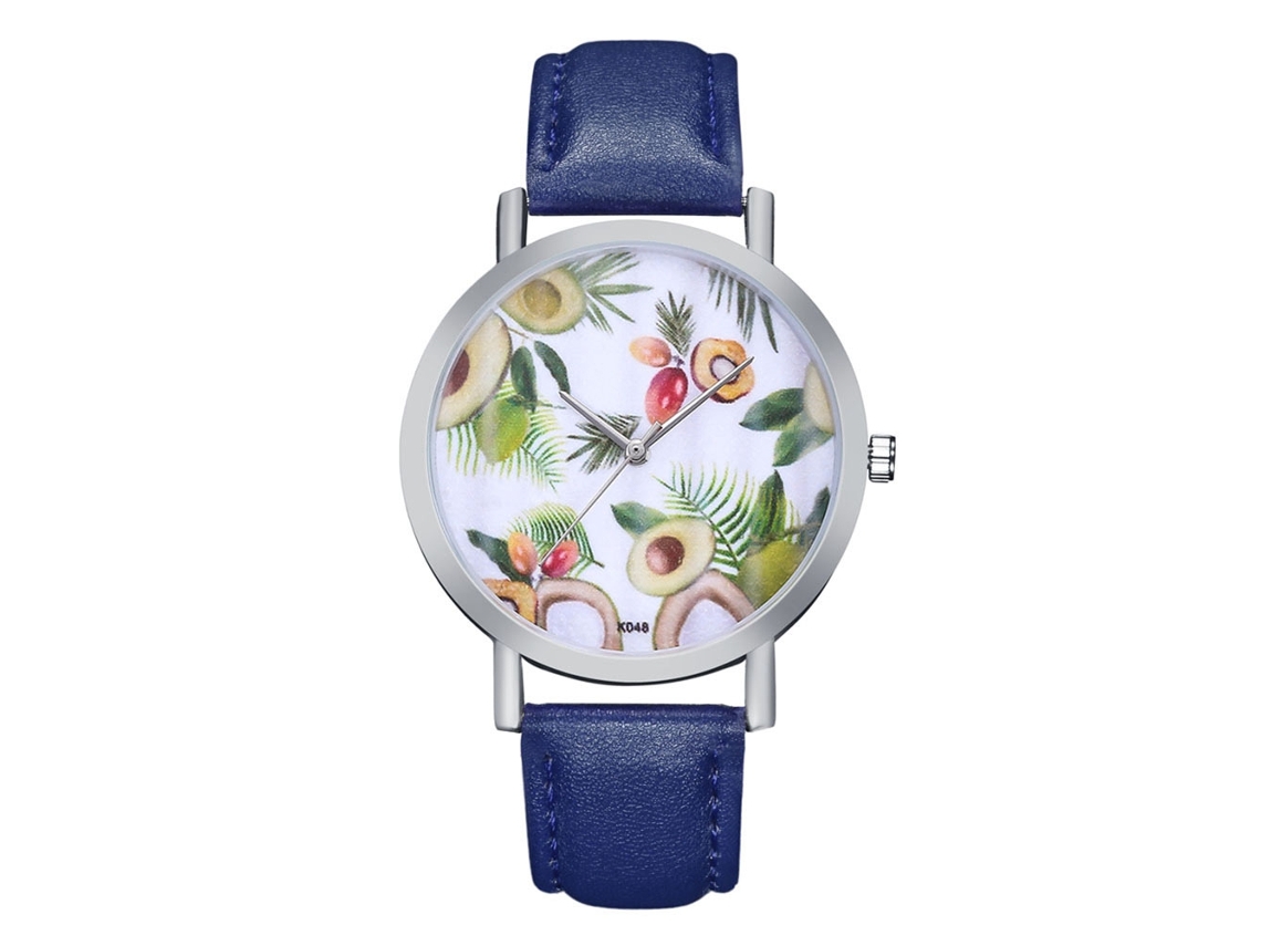 Relógio de Pulso Feminino de Quartzo Simples com Pulseira de Couro Royalblue