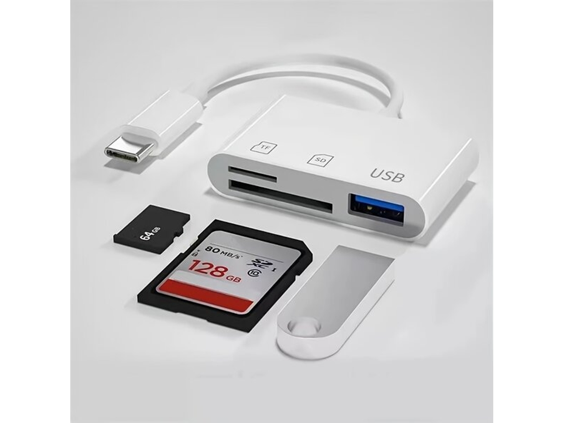 Adaptador De Leitor De Cartão De Memória Multifuncional Usb C 3 Em 1vayotoy