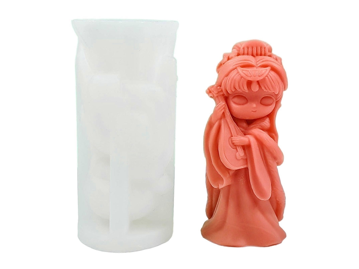 Molde De Silicone Para Velas Em Formato De Boneca (3683d), Ideal Para Sabonetes Artesanais, Gesso, Decoração De Mesa, Resina E Gesso.