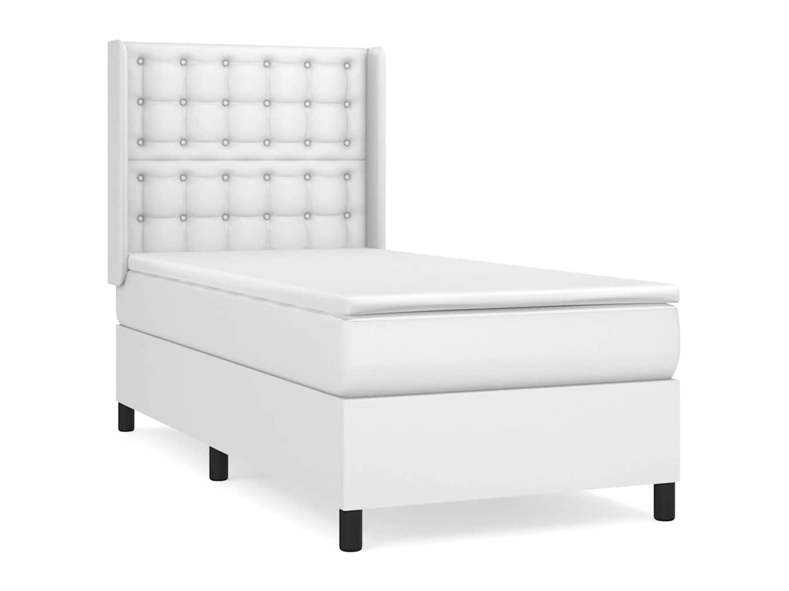 Box Spring Bed, Box Spring Beds Vidaxl Branco Couro Artificial (90 X 190 Cm)