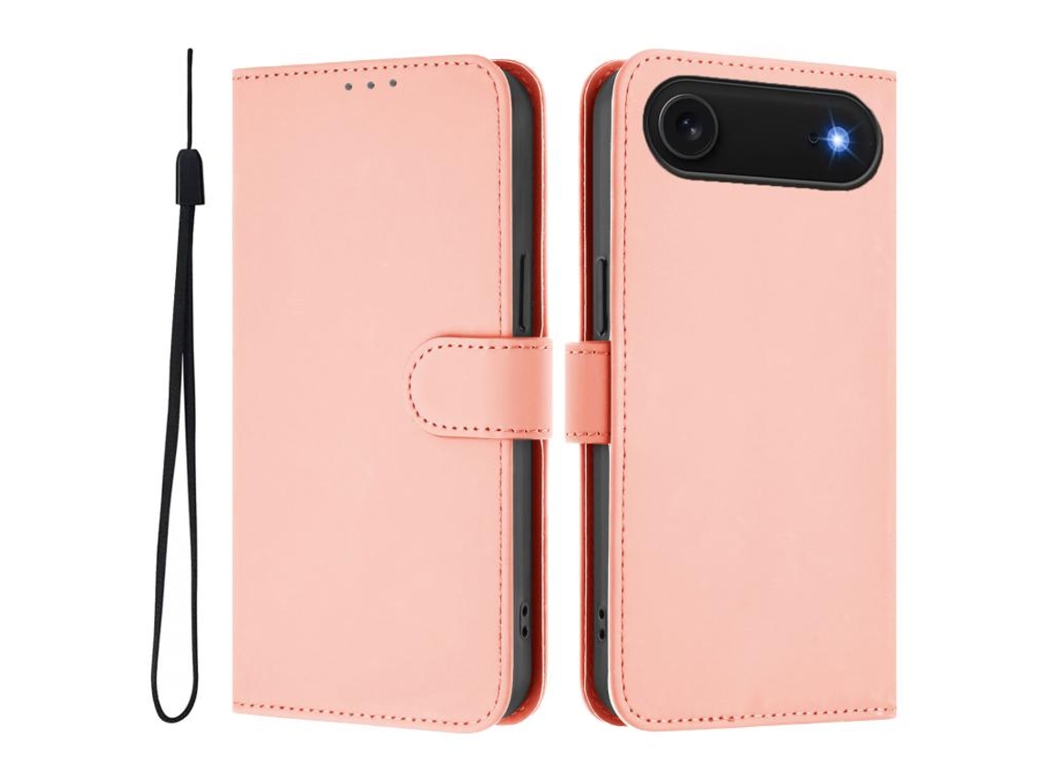 Capa De Couro Sintético Para Iphone Air - Toque Suave - Cor Sólida - Com Cordão