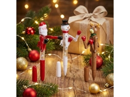 Conjunto De Canetas De Plástico Para Natal - 3 Unidades - Homem Da Neve/reindeer/neve - Canetas De Plástico - Aproximadamente 18 Cm - Souvenir Para Cr