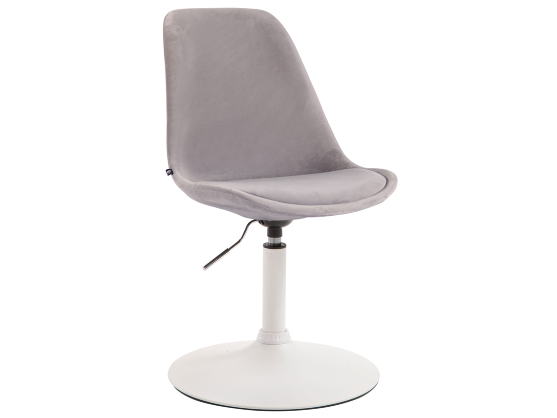 Cadeira de jantar de veludo Maverick cinza/branco CLP
