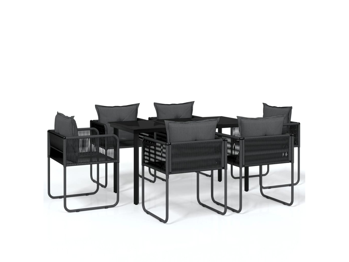 Garden Dining Set, Garden Dining Sets Vidaxl Preto Aço (140 Cm Table Length)