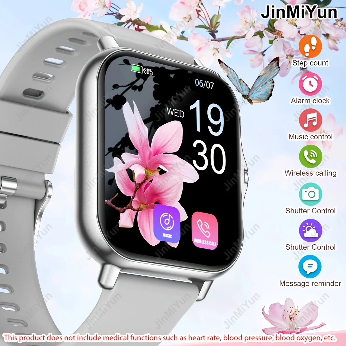 (prateado) Smartwatch Com Tela Sensível Ao Toque E Função De Chamada Sem Fio.