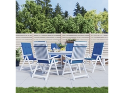 Vidaxl Almofadões Para Cadeiras Altas De Jardim 6 Pcs Tecido Azul Real