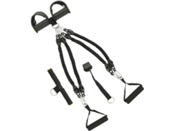 Faixa Elástica Zerodeko Com Pedal Puller Para Treinamento De Abdômen E Tríceps, Corda Preta Material Pte