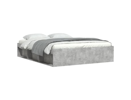 Estrutura de cama VIDA XL cinza cimento