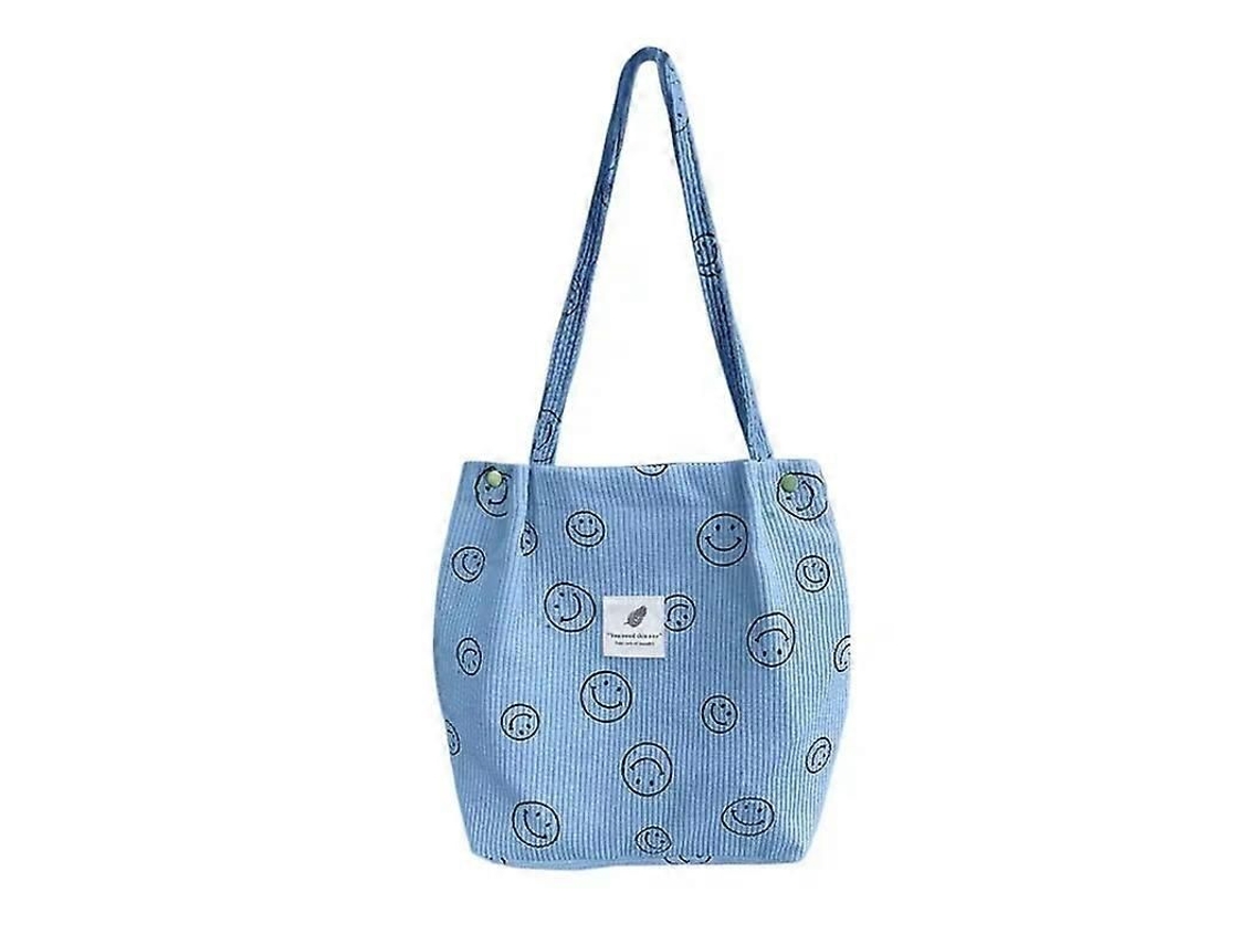 Bolsa De Compras Feminina Casual Dobrável Em Veludo Cotelê, De Alta Qualidade, Ecológica E Reutilizável, Leve E Com Alça De Ombro. Venda Por Atacado.