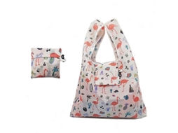 Bolsa Dobrável Vogue Para Guardar Flores, Sacola De Compras, Bolsa Feminina Portátil Da Moda Com Estampa De Flamingo, Reutilizável E De Grande Ca