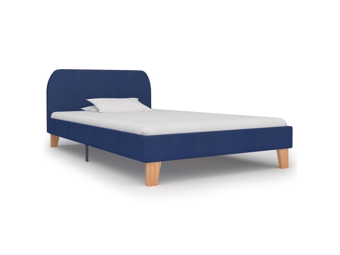 Vidaxl Estrutura De Cama 90x200 Cm Tecido Azul