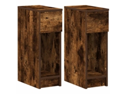 Bedside Cabinet, Bedside Cabinets Vidaxl Marrom Madeira Processada (n/a)