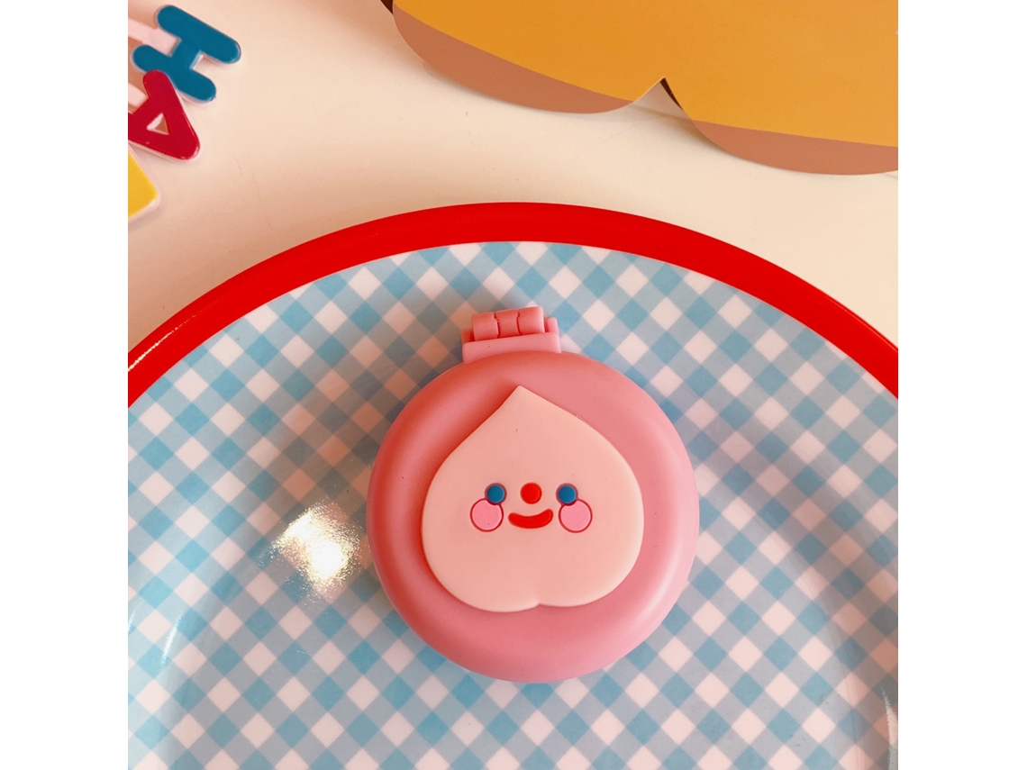 2026 peine Plegable Mini para Viagens com Bolsa de Ar e Padrão de Desenhos Animados Peine Redondo Ferramenta de Penteado