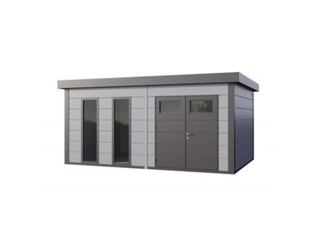 Abrigo De Jardim Metálico Nh11 | Cinza Claro | 538 X 358 Novo Habitat