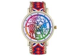 Reloj De Cuarzo Unisex Com Pulseira Tecida E Mostrador De Recorte De Papel Zhoulianfa (3)