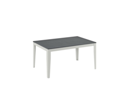 Mesa Extensível Grande De 156 A 316 Cm Com Tampo Em Melamina Cinza Cimento E Estrutura Em Metal Branco - Design Minimalista E Moderno