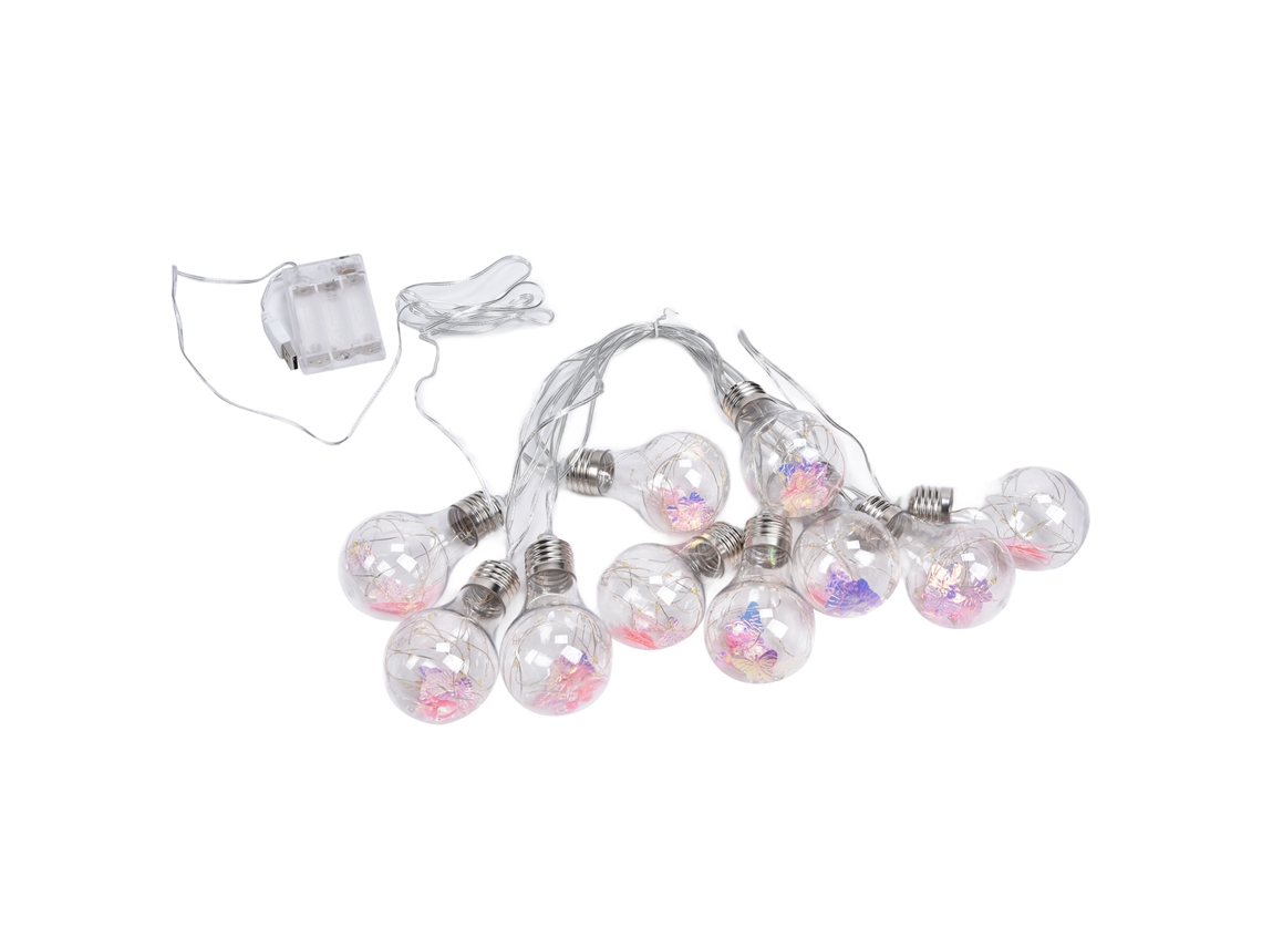 Corda de Luz Led Borboleta Ip45 100leds Fio de Cobre Usb para Festas Casa Quarto Infantil