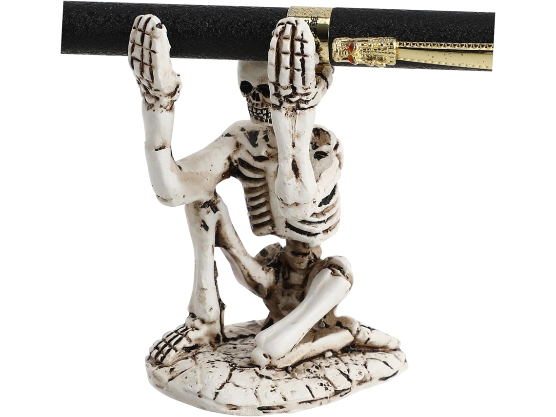 Porta Lápis Em Formato De Esqueleto 1 Peça Decoração Mesa, Ideal O Halloween E Organização De Materiais
