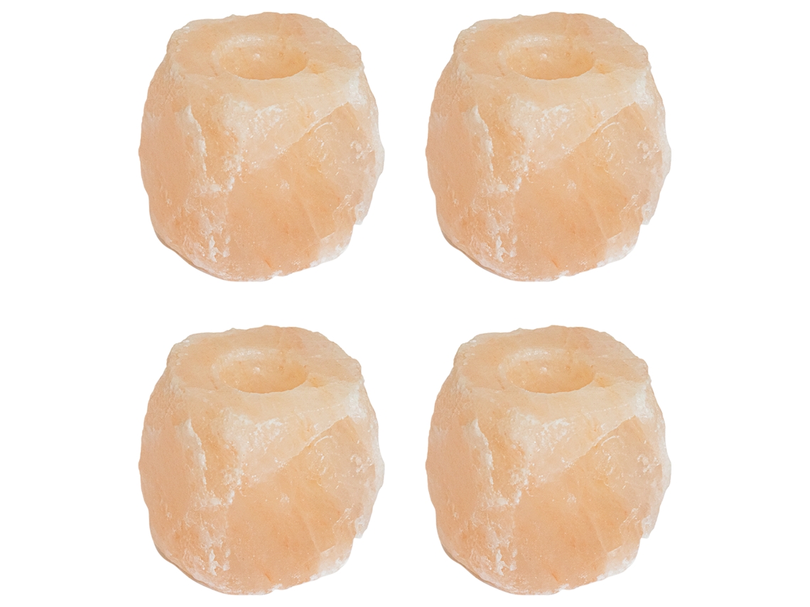 Conjunto 4 Suporte Para Vela Tealight Vidaxl Rosa Pedra