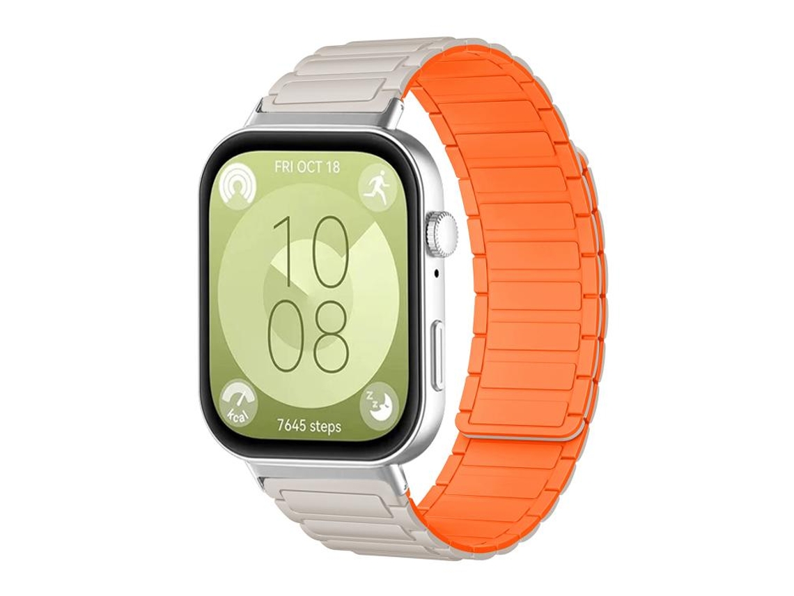 Bracelete para Huawei Watch Fit 4 / Fit 4 Pro / Fit 3 Silicone Magnético formato de I Laranja XIAOMOYU