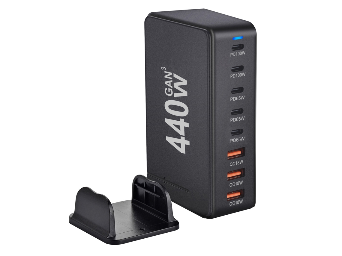 Aetheria estação de Carregamento 440w Hub 8 Portas Usb c Gan3 Carregamento Rápido para Celulares/notebooks