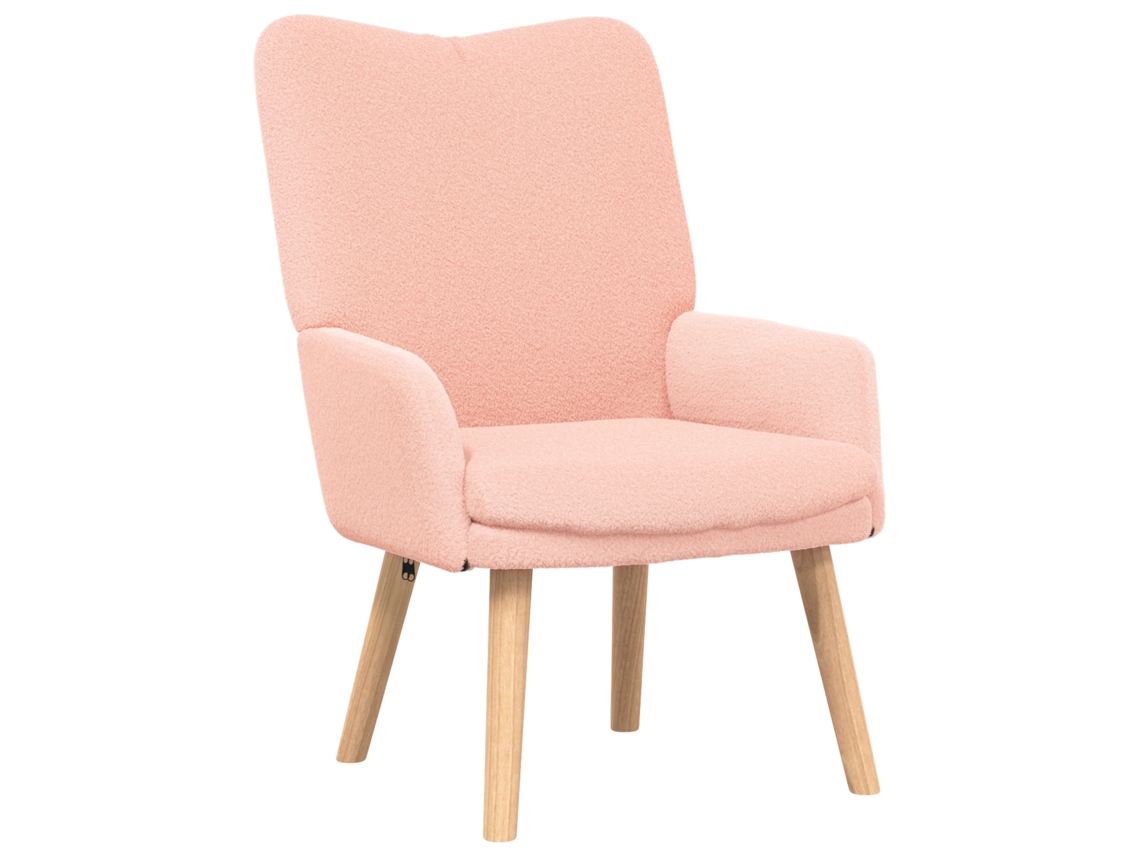 Cadeira Relaxante Rosa Tecido Curly Vidaxl Pink Polyester (63x67x94 Cm)