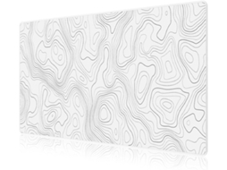 Mouse pad gamer grande XXL, tapete de mesa multifuncional para gamers e escritório, topográfico, branco, YWP (900 x 400 mm)