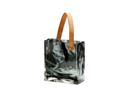 Baok - Vaso de vidro em formato de bolsa, cor original, peça artesanal para aquário e decoração.