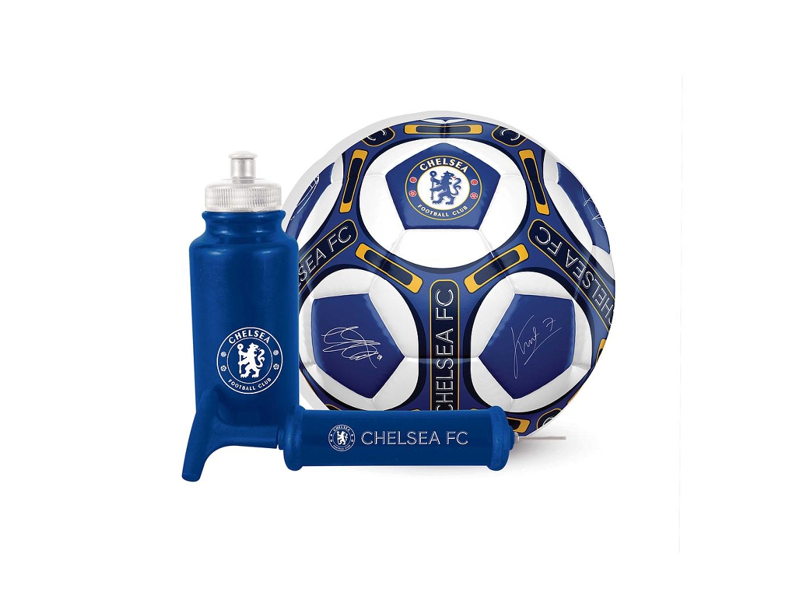 Kit De Presente Do Chelsea Bola De Futebol, Garrafa De Água E Bomba De Ar Azul Team Merchandise