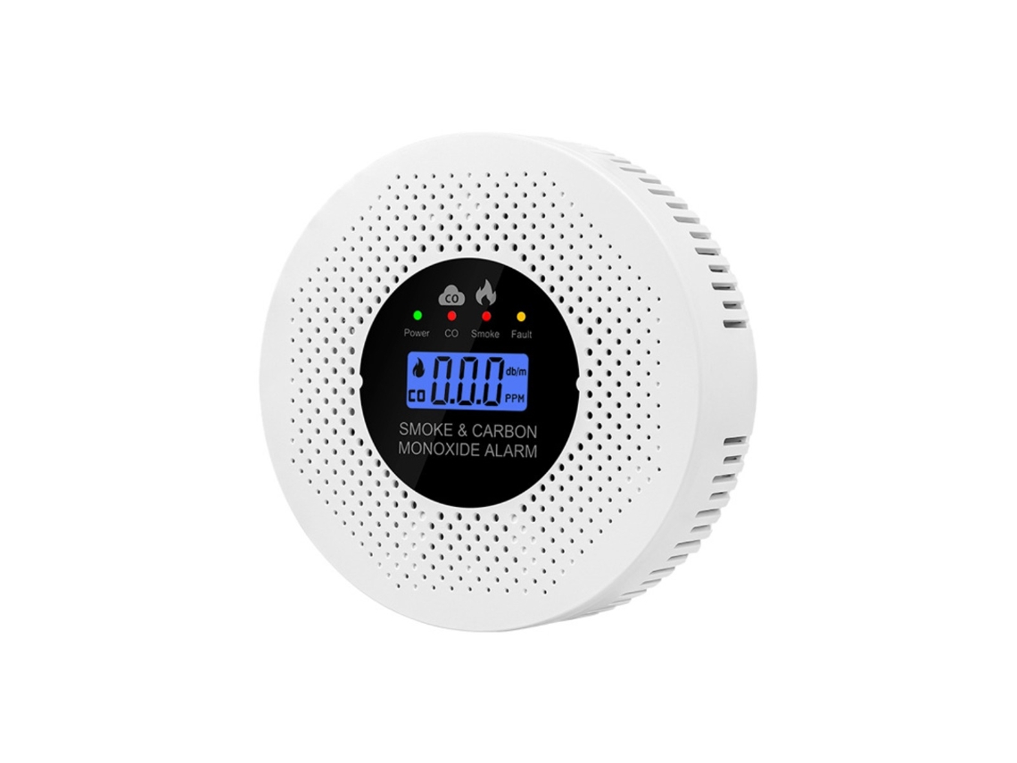 Detector De Fumaça E Monóxido De Carbono, Sensor Eletroquímico E Alarme De 90db