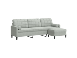 3-seater Sofa, 3-seater Sofas Vidaxl Cinzeto Veludo (n/a)