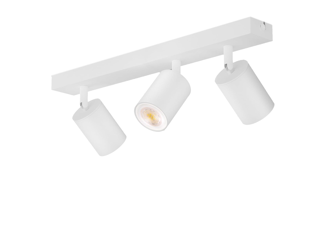 Nettlife 3 Spots Máx. 25 W Gu10 Teto Branco 350 ° Giratório Moderno Candeeiro De Parede Industrial Para Sala De Estar, Quarto, Cozinha
