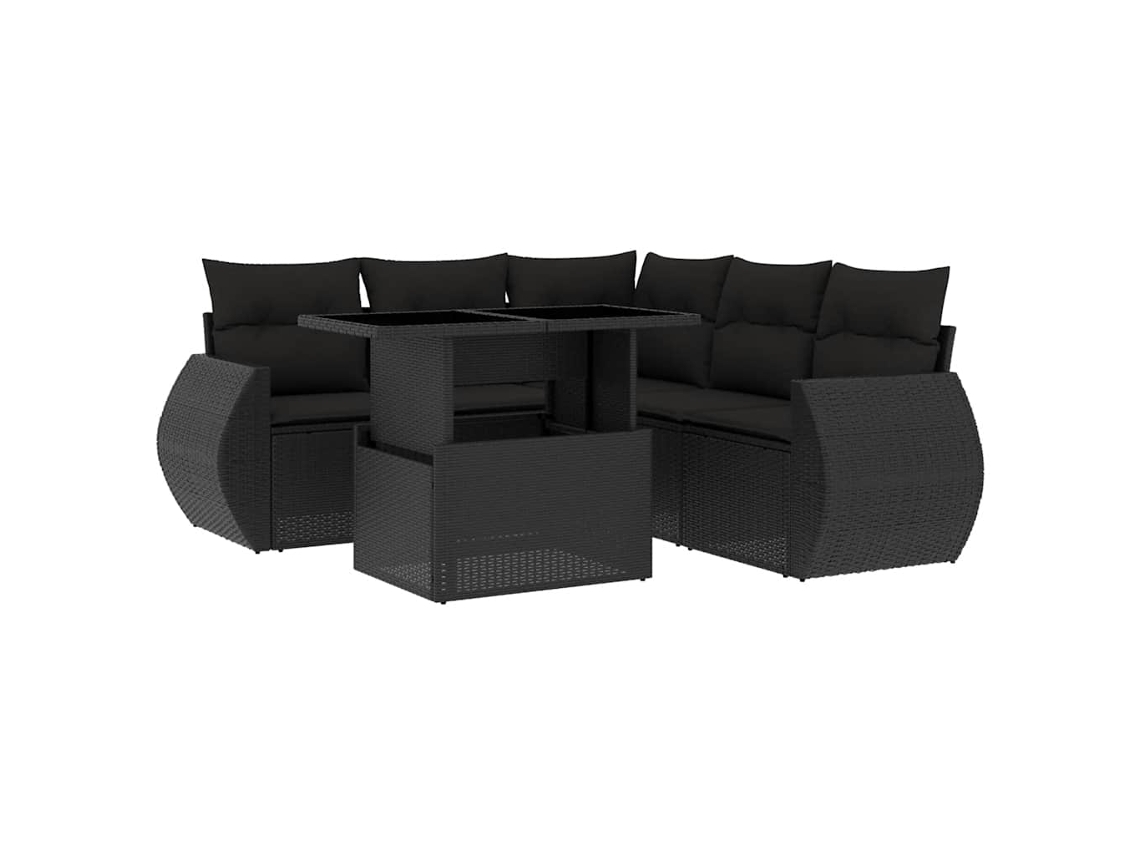 Garden Sofa Set, Garden Sofa Sets Vidaxl Preto Rattan / Vime (n/a)