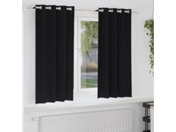 Vidaxl Cortinas Blackout Com Argolas 2 Unid. Preto 175 X 140 Cm