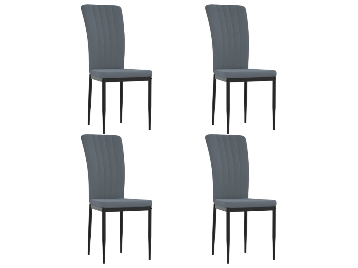 Cadeiras de Jantar 4 Pcs Veludo Cinzento escuro MAISON EXCLUSIVE