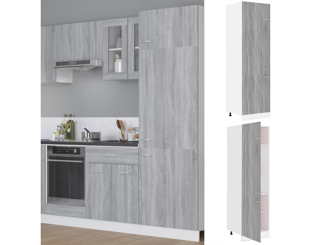 Vidaxl Armário Para Frigorífico “lyon” 60x57x207cm Cinza Sonoma