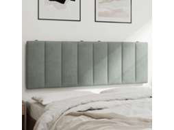 Vidaxl Almofadão De Cabeceira Hanko 140 Cm Veludo Cinzento-claro