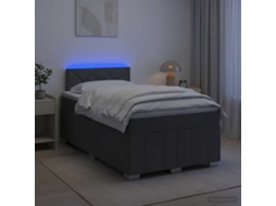 Vidaxl Cama Box Spring Com Colchão Cinzento-escuro 120 X 190 Cm Tecido